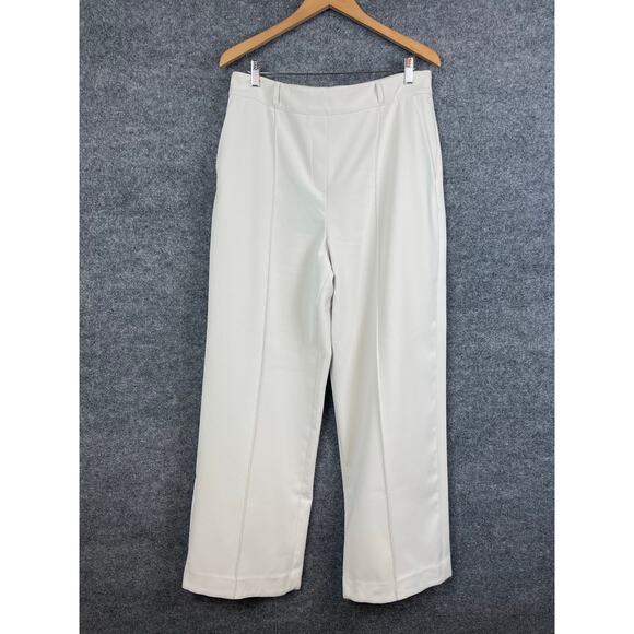 Spanx Opacity Crepe Trouser Women's XL Parchment Off White Pull on Straight - Picture 1 of 13